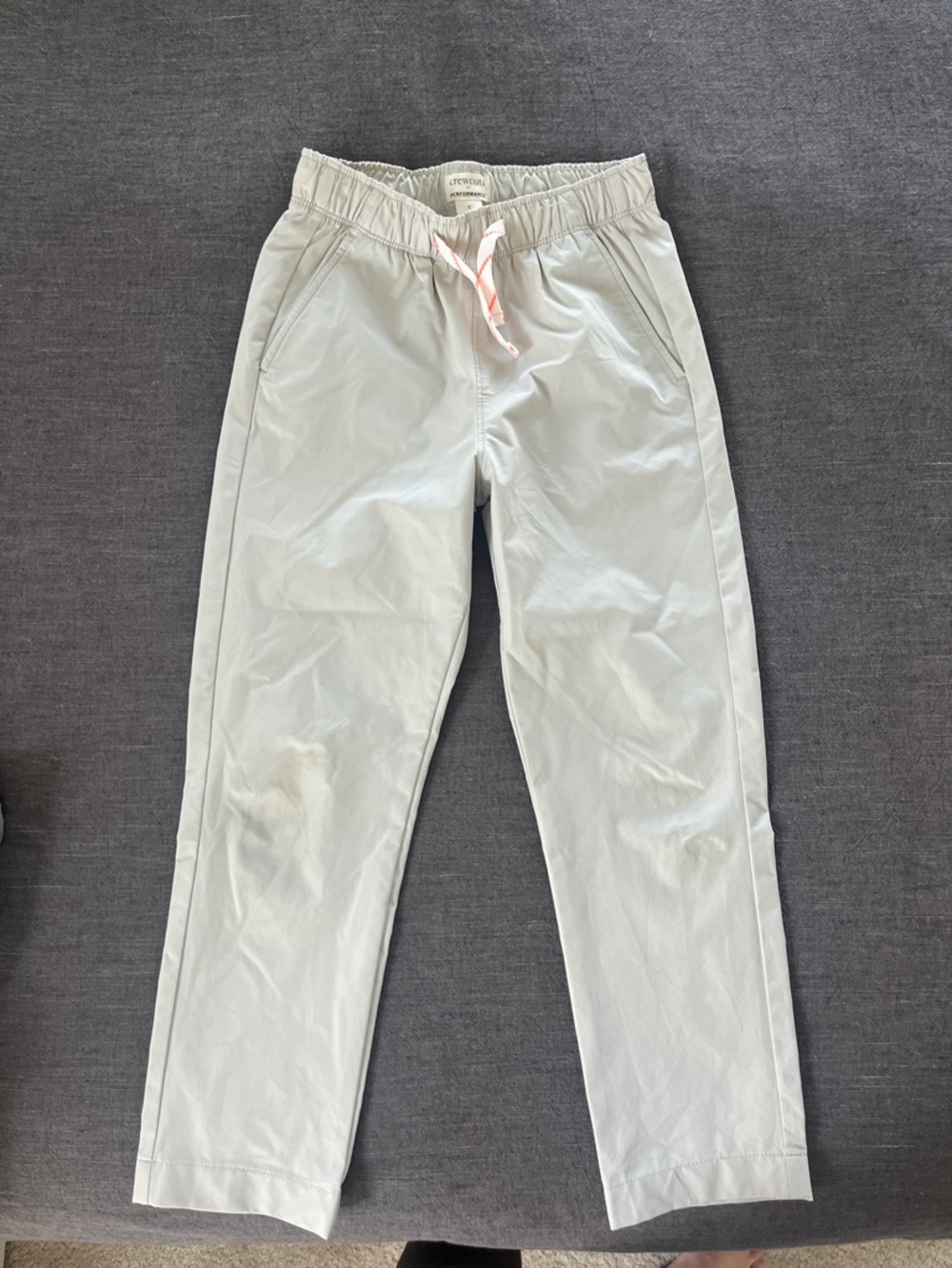 Boys Light Tan Drawstring Tech Chino Pants